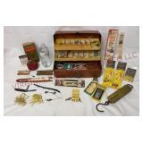 Vintage Tackle Box & Contents - See Desc