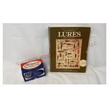 Vintage Shakespeare Box & Old Fishing Lures Book