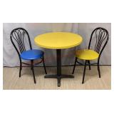 30 Inch Yellow Cafe Table & Chairs Set