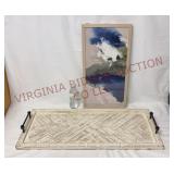 Model Home Decor - Abstract Wall Art & Alfred Tray