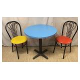 30 Inch Blue Cafe Table & Chairs Set
