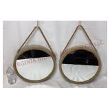 At Home 16" Round Rope Trim Mirrors - 2