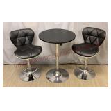 Adjustable Height Round Table & (2) Stools