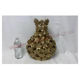 Model Home Decor - 15" Cut-Out Gold Flower Vase