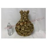 Model Home Decor - 15" Cut-Out Gold Flower Vase
