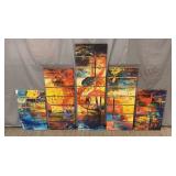 Abstract Musical Notes Canvas Wall Art - 5pc