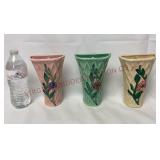 Vintage Morton Pottery Basketweave Wall Pockets