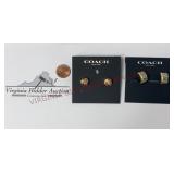Coach Stud Earrings & Huggie Earrings - See Desc
