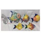 Italian Majolica Coastal Fish Wall Hangings
