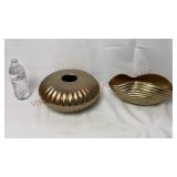 Model Home Decor - Brushed Gold Vase & Bowl