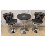 Adjustable Height Round Table & (2) Stools