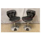 Faux Leather Swivel Adjustable Height Bar Stools