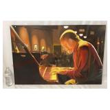 Impressionistic Acrylic Painting of Jazz Pianist