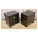 Crown Mark 2-Drawer Black Nightstands - Pair