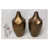 Model Home Decor - 14" Metallic Ceramic Vases