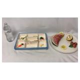 Sigma Veggie Server & Italian Majolica Fruit Plate