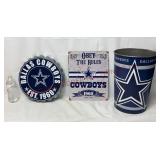 NFL Dallas Cowboys Metal Signs & Trash Can