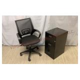 Rolling Office Chair & 3-Drawer File Cabinet