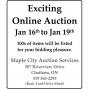 January 16 to January 19 Online Auction