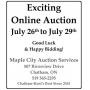July 26 to July 29 Online Auction