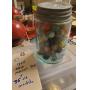 1858 Ball mason jar & 75 old marbles