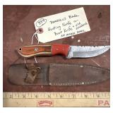 Hunting or boot knife w damascus blade scabbard