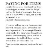 Please read - paying for your items basic info