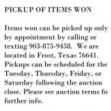 Please read - picking up items won locally