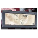 1929 Cotton Belt Railroad "to trains" sign