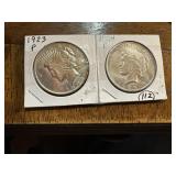 1923 P 1924 P US Peace silver dollars