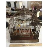Dr Pepper wire bird cage w antique sign bottom