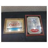 2 vtg advertising Coca Cola mirrors signs 1 RARE