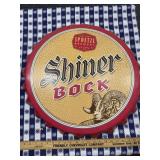 SHINER BOCK beer 23" wide bottle cap sign