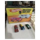 1960s Hot Wheels case + 3 1969 redline toy cars