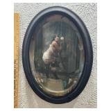 old convex bubble glass frame risque girl lingerie