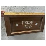 FRESH EGGS sign old wooden hand painted 26x12.5