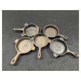 5 miniature cast iron skillets Wagner Griswold TX