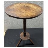 Very old danish primitive table w turned spindle