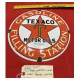 Texaco Filling Station Star convex porcelain sign