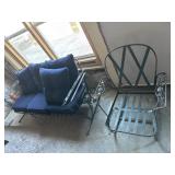 Antique wrough iron porch glider matching chair