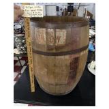 Huron Milling Co 29" wooden flour barrel