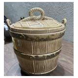MCCOY pottery oaken bucket oak barrel cookie jar