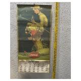 Coca Cola 1935 paper calendar sign boy fishing