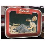 1940 ww2 era Coca Cola Sailor Girl tray sign