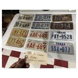 12pc lot license plates 1930s to 2020s TX MA
