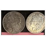 2 Morgan US silver dollars 1891 P 1921 P