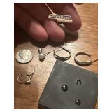 5pc lot gold jewelry diamond earrings