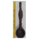 FANG African ceremonial ladle BRONZE figural 20"