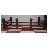 BRUTALIST antique cast iron fireplace surround