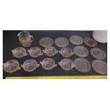 17pc HOCKING 1930s pink depression glass Mayfair
